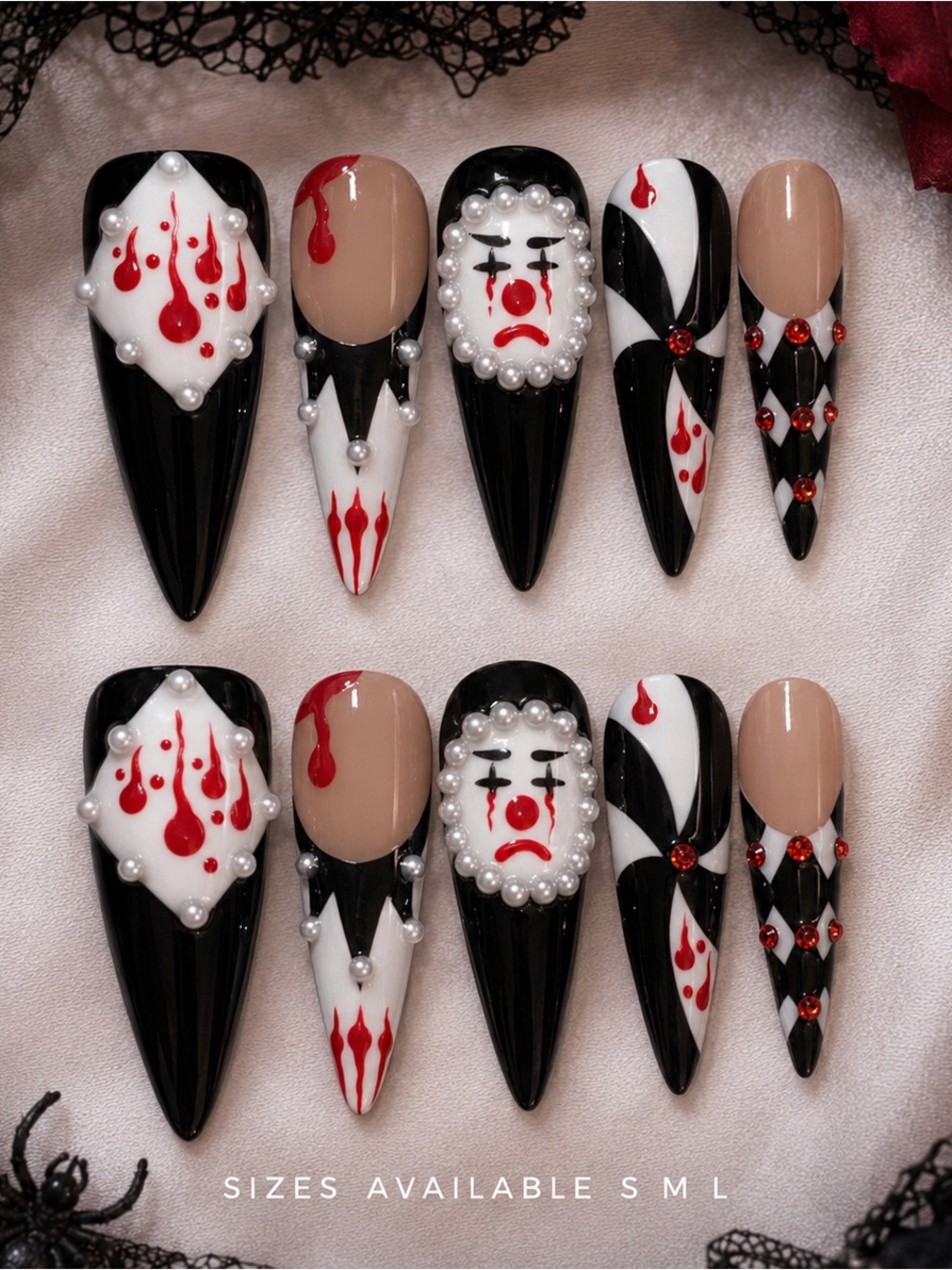🖤 Gothic Blood Drip Press-On Nails 🩸